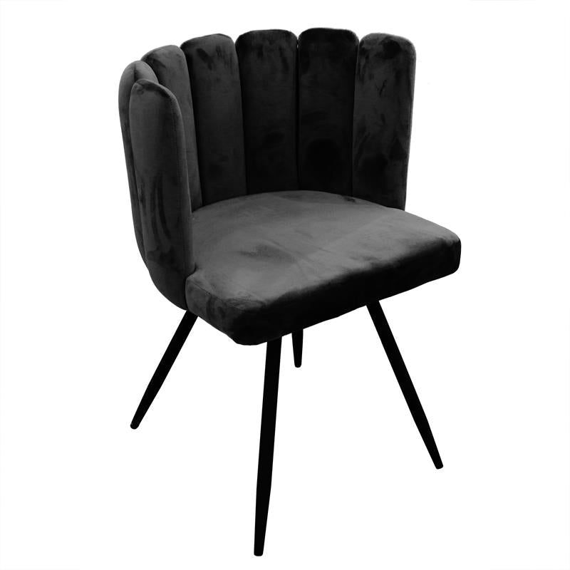 Fauteuil velour noir