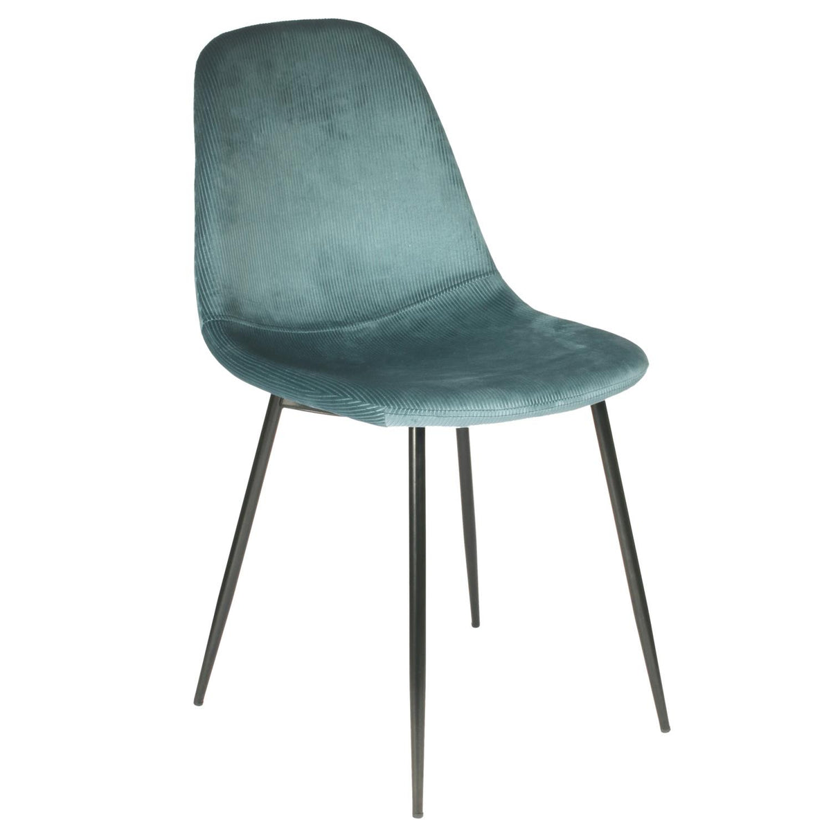 Chaise Bleue canard en velours