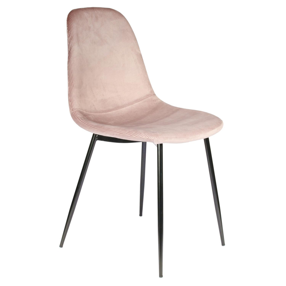 Chaise rose pastel en velours côtelé
