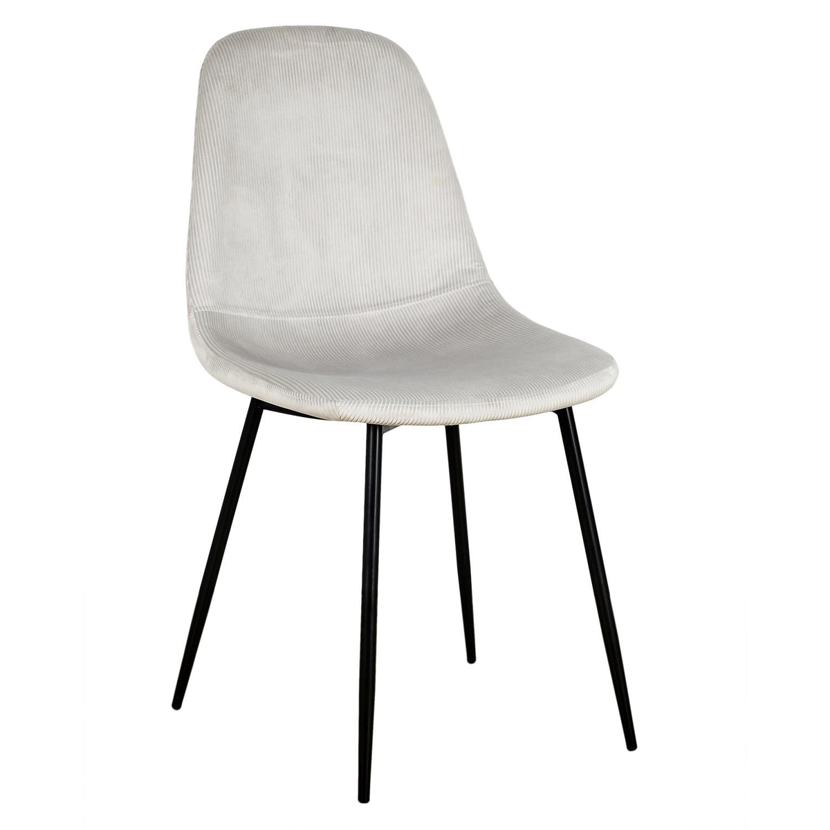 Chaise en velours gris clair