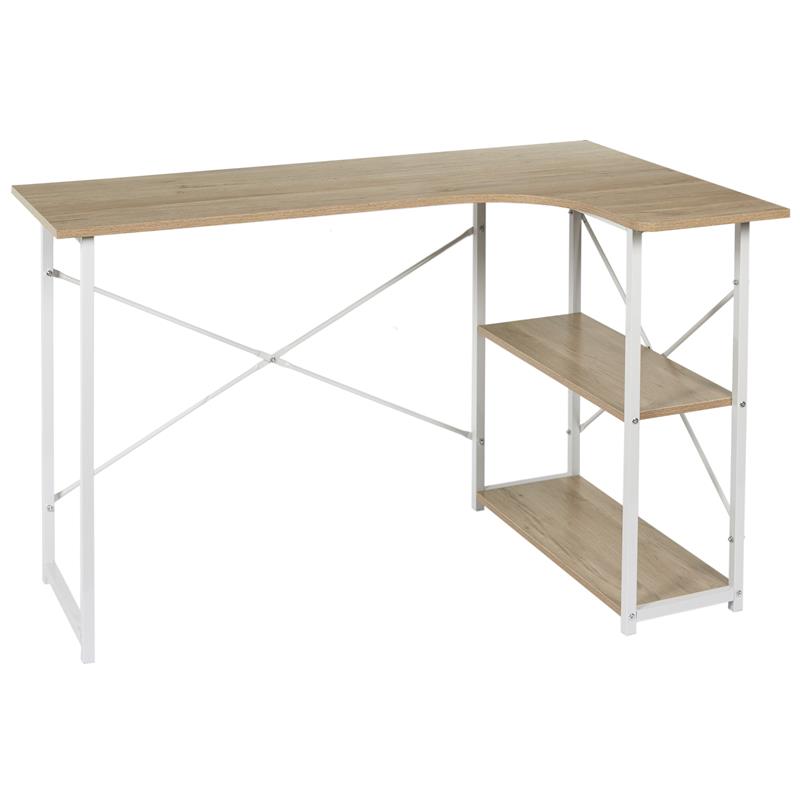 Bureau d'angle en bois blanc 120x75