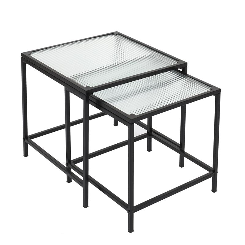 Lot de 2 tables basses en métal noir D50 (Marketplace)
