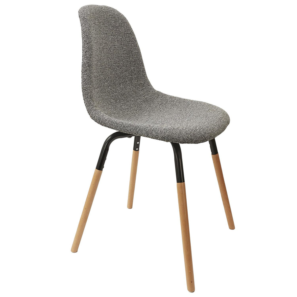 Chaise en tissus gris clair pied bois