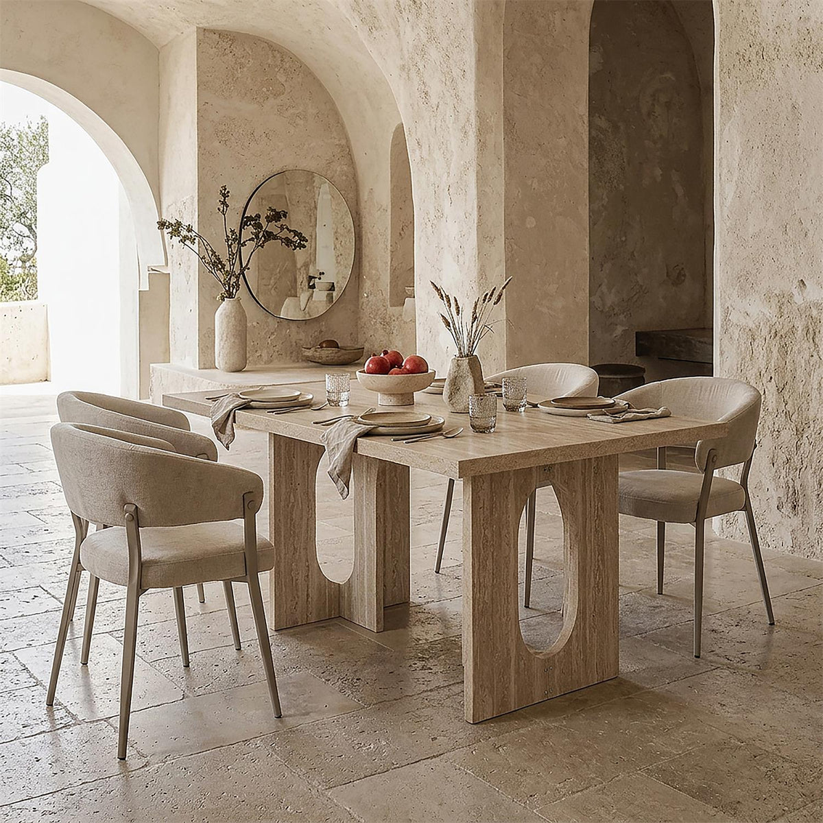 Table à manger effet bois clair 6 personnes 160 x 90 cm