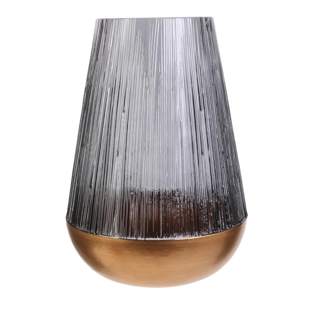 Vase gris et doré H23