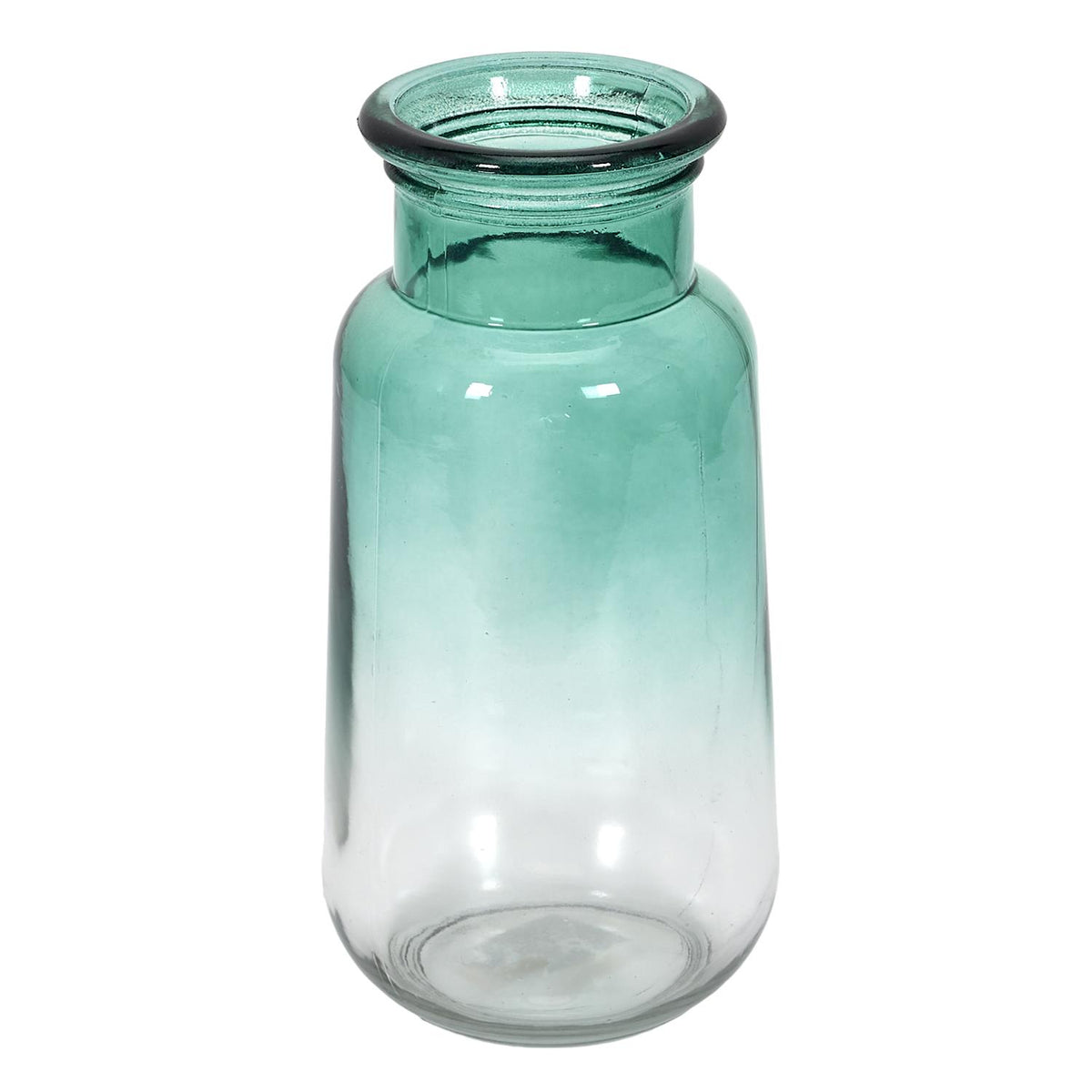 Vase en verre vert H22