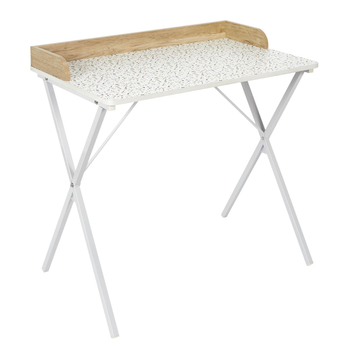 Bureau en bois effet terrazzo