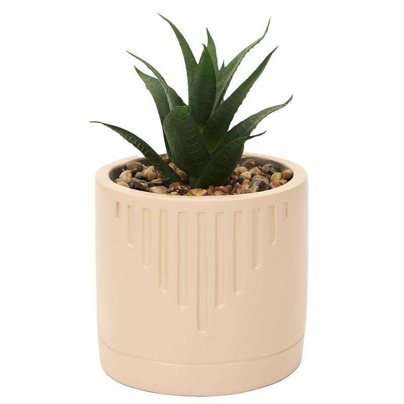 Plante artificielle en céramique rose pale H10