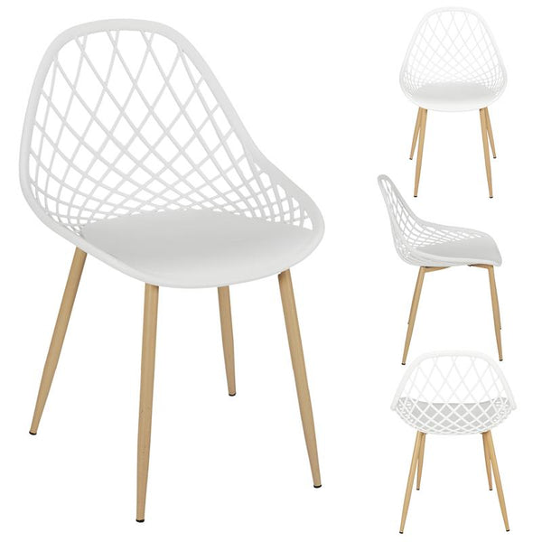 Lot de 4 chaises d'extérieur/jardin blanches (Marketplace)