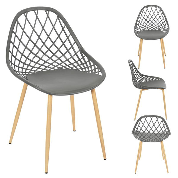 Lot de 4 chaises d'extérieur/jardin grises (Marketplace)