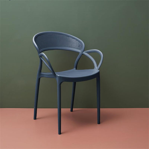 Lot de 4 chaises d'extérieur/jardin grises