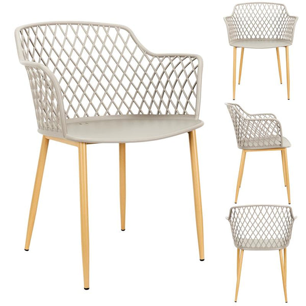 Lot de 4 fauteuils d'extérieur/jardin taupe (Marketplace)