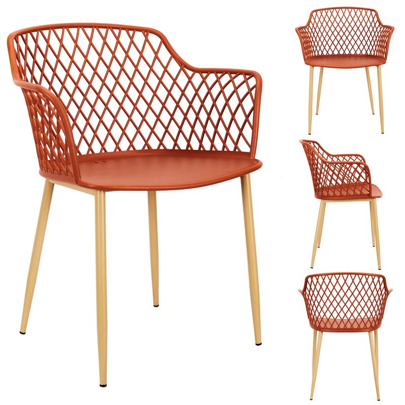 Lot de 4 fauteuils d'extérieur/jardin Terracotta (Marketplace)