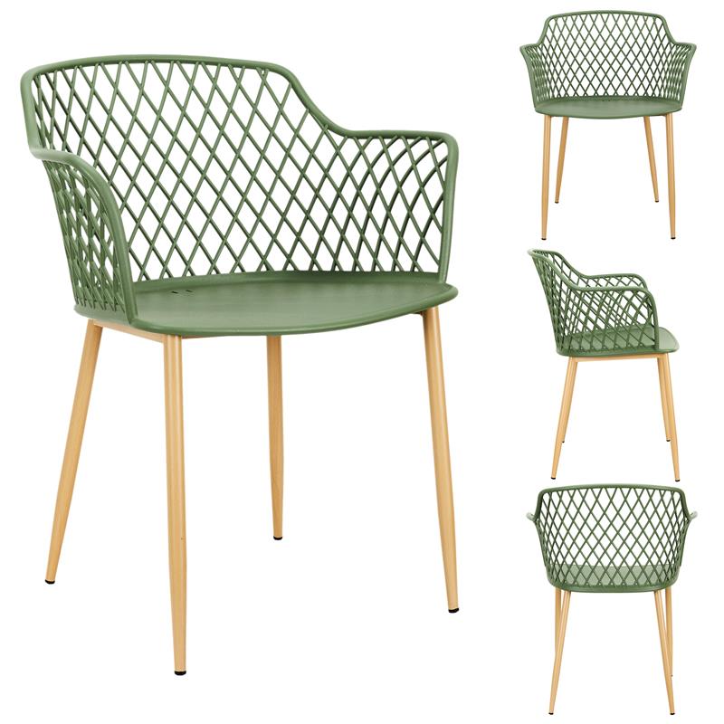 Lot de 4 fauteuils d'extérieur/jardin vert (Marketplace)