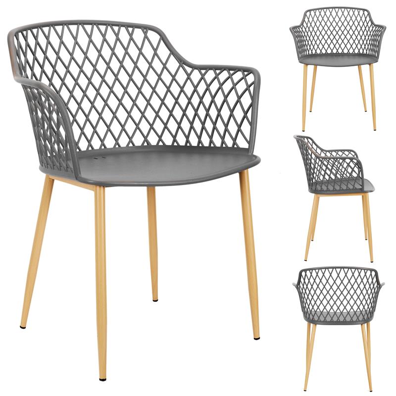 Lot de 4 fauteuils d'extérieur/jardin gris (Marketplace)