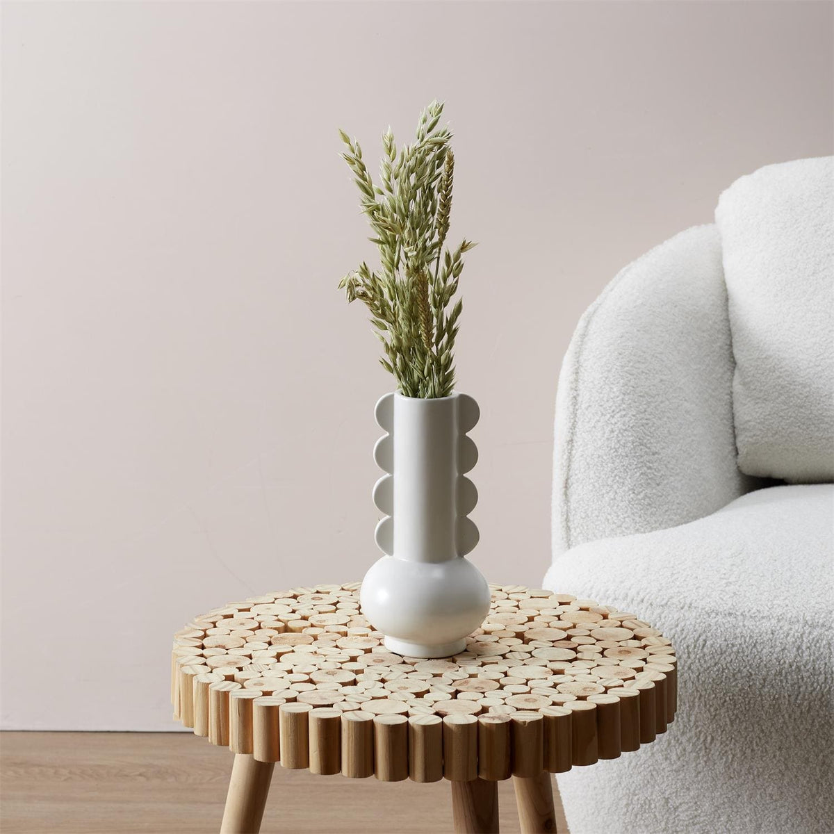 Vase en céramique blanc art déco H15