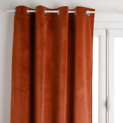 Rideau occultant velours terracotta 140x260 (vendu par 1)