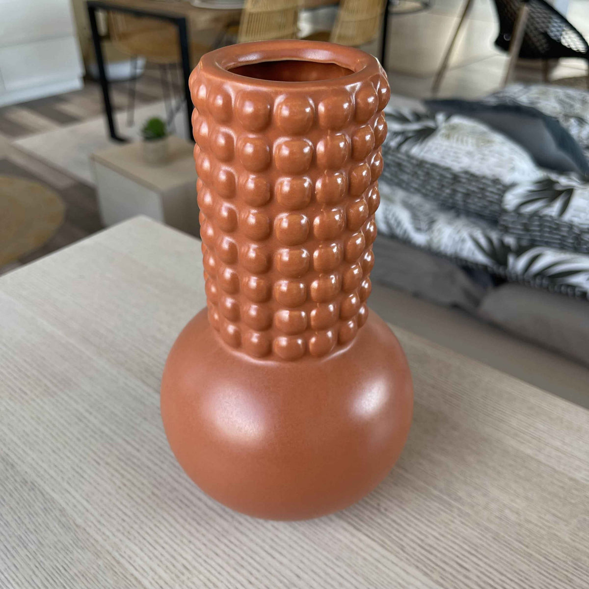 Vase en grès terracotta art déco H20
