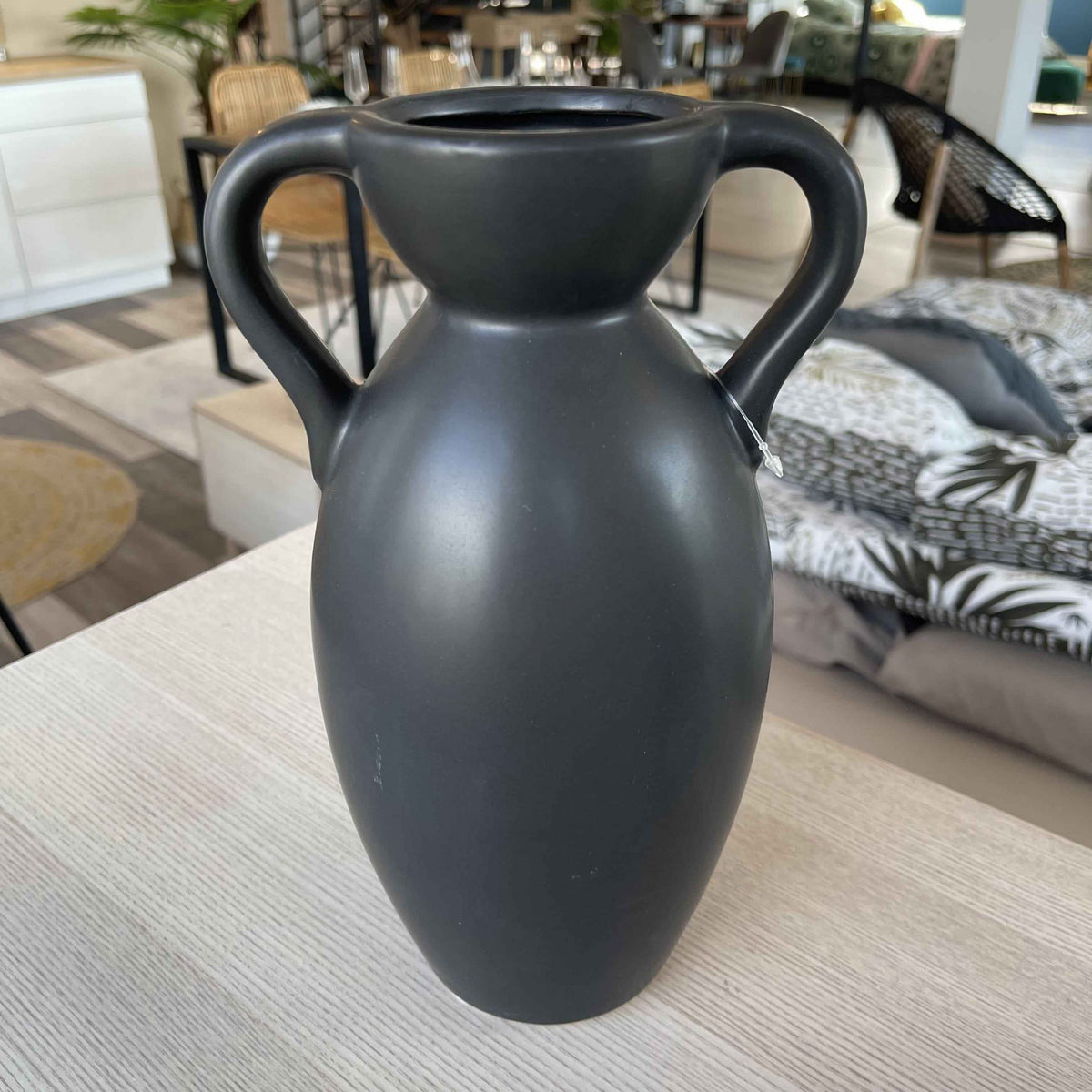 Vase en grès noir art déco H26