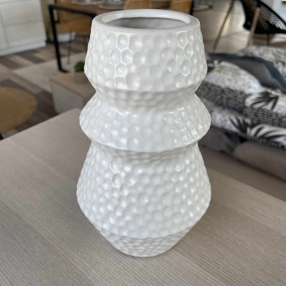 Vase en grès blanc art déco H23