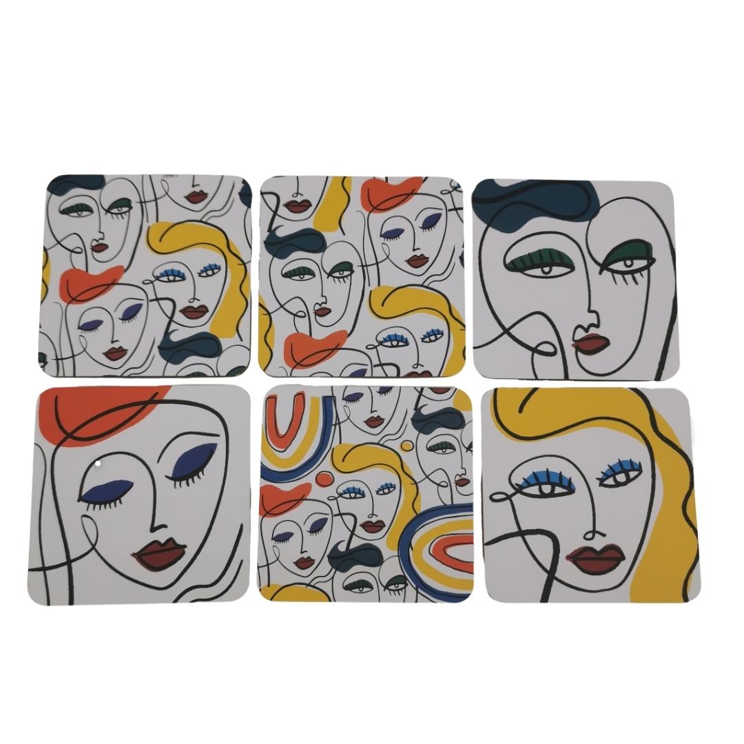 Lot de 6 dessous de verre popart