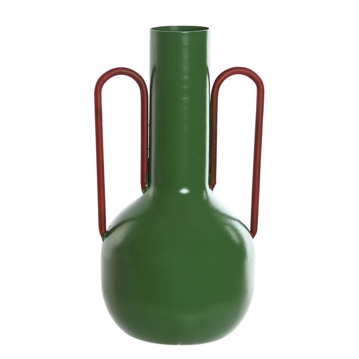 Vase en métal vert bouteille H25
