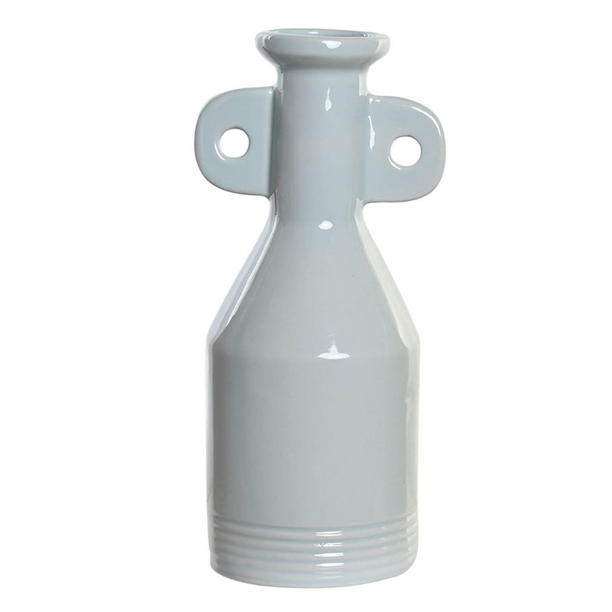 Vase art déco en porcelaine bleu pâle H20