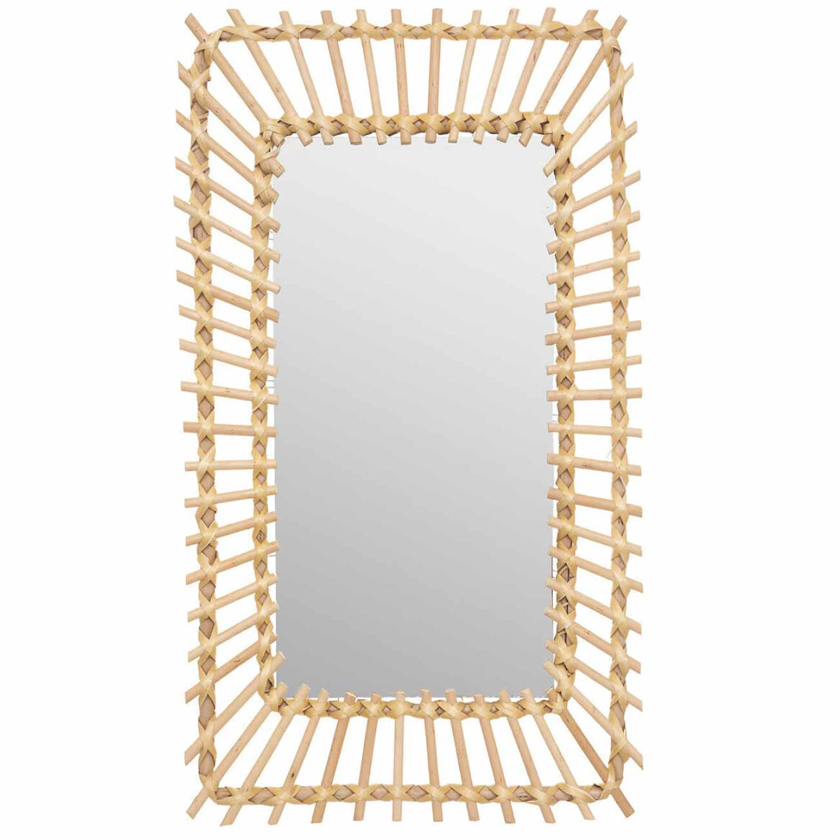 Miroir en rotin rectangle 35x60