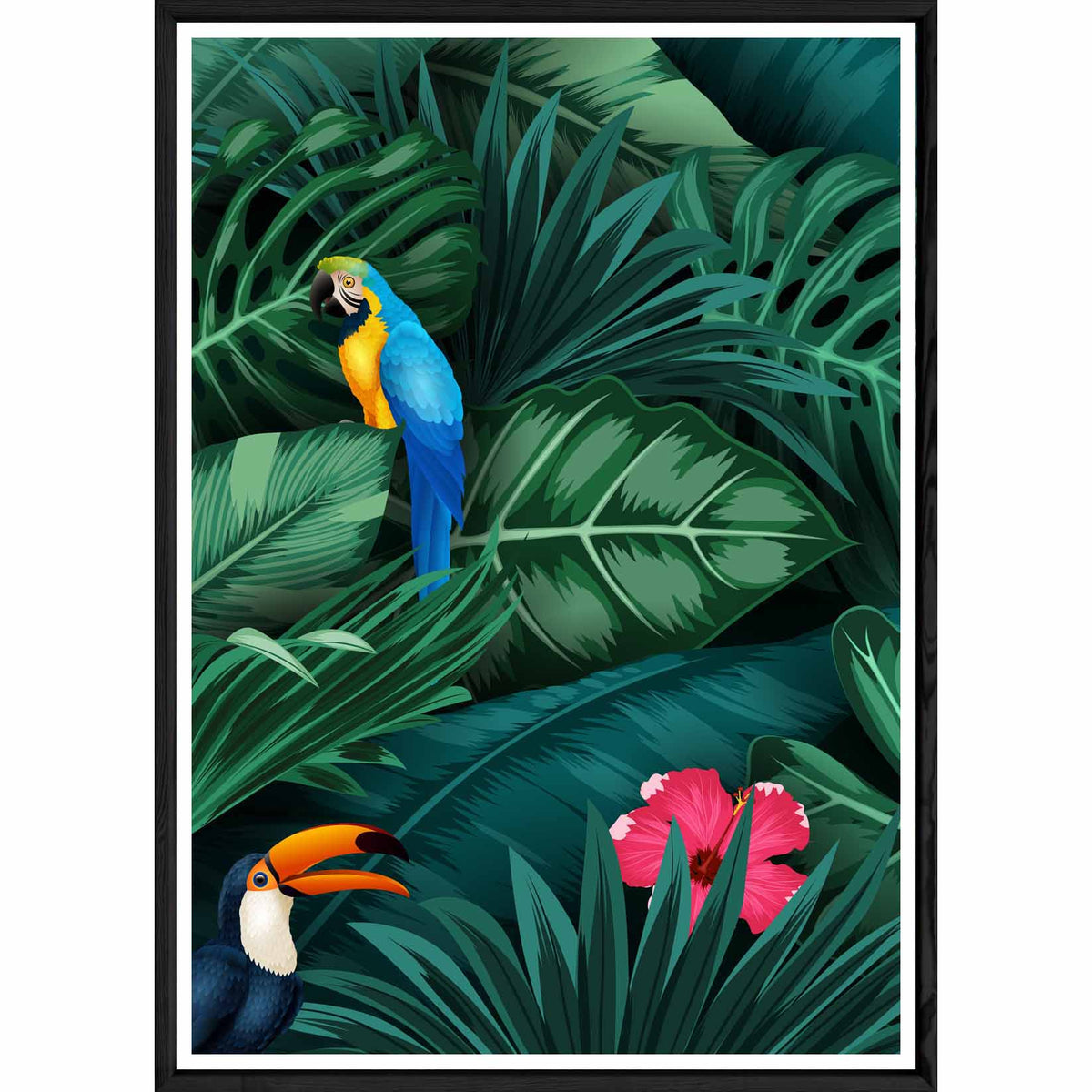 Tableau Nature avec cadre noir POP – Taille 23x32