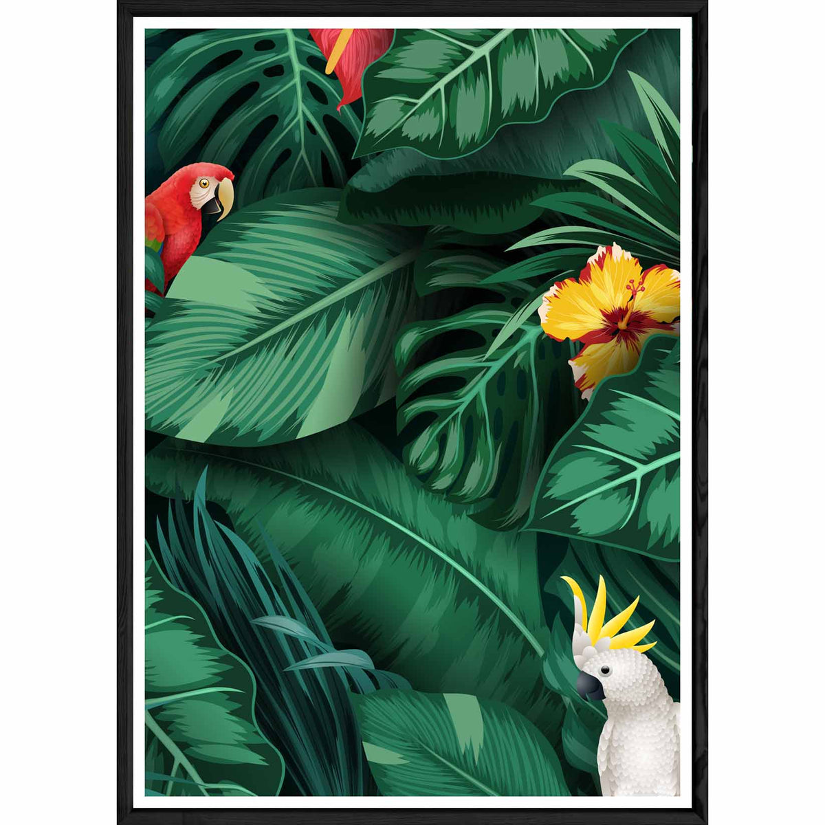 Tableau Nature avec cadre noir POP – Taille 32x42