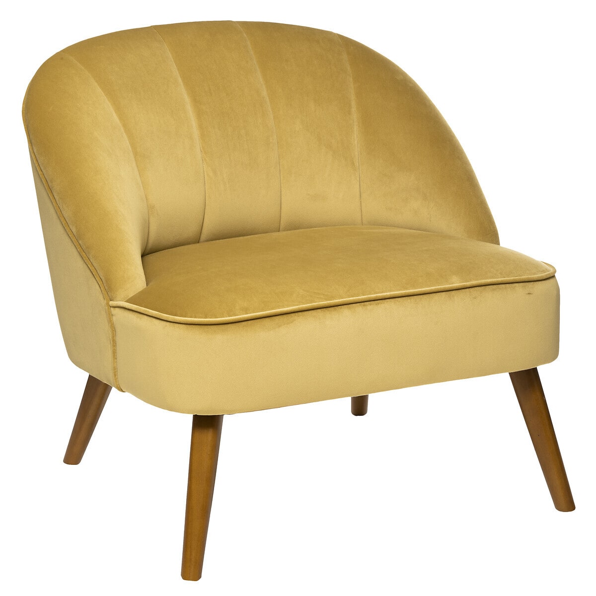 Fauteuil en velours ocre (Marketplace)