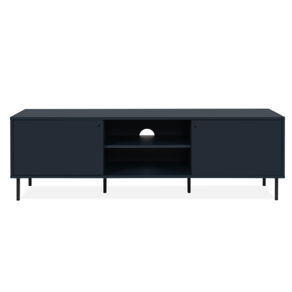 Meuble TV bois bleu foncé L160 x P40 x H50cm - Fabriqué en Europe