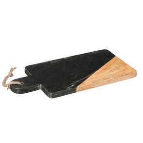 Plateau en marbre noir et manguier 30x15