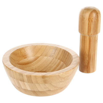Mortier et pilon en bambou
