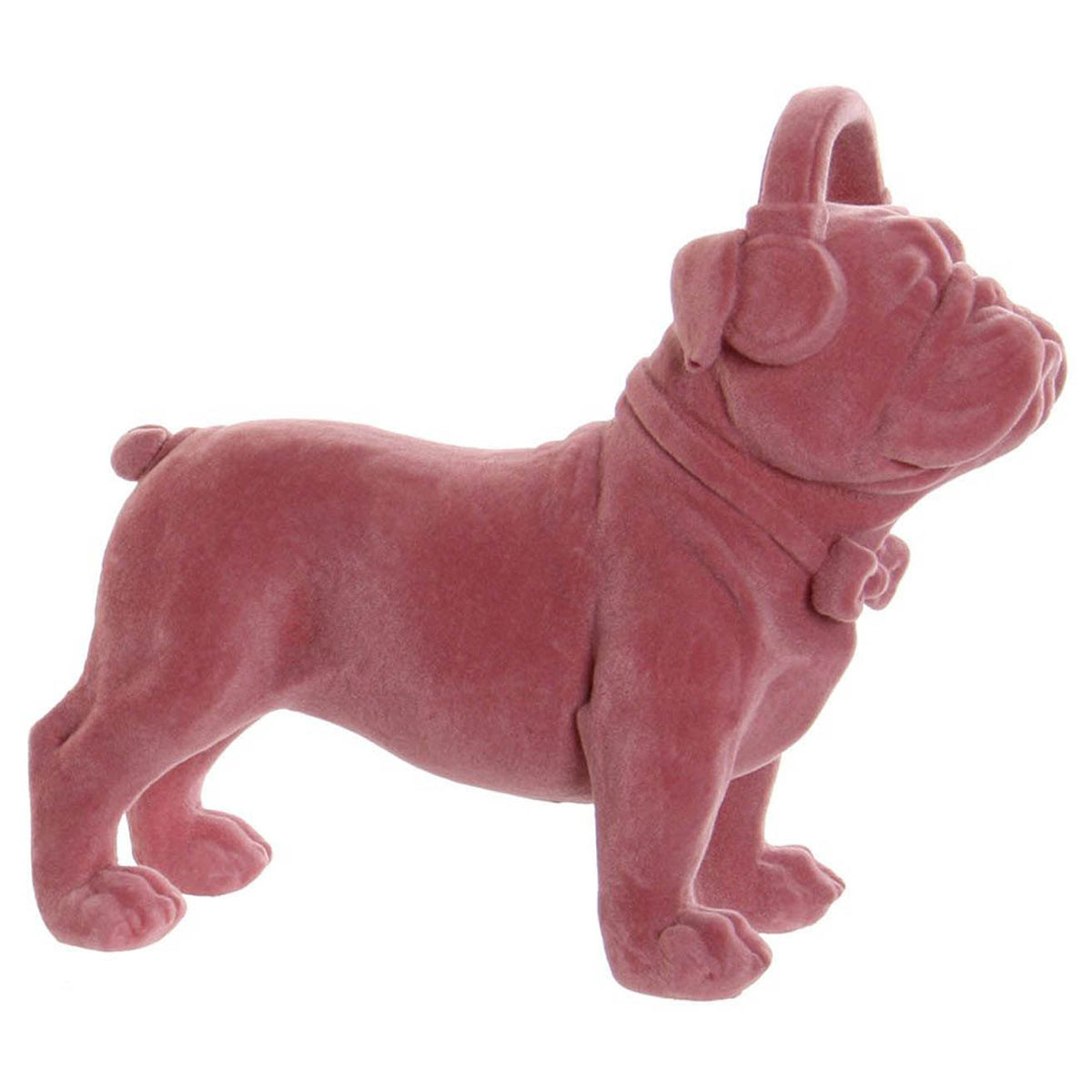 Statue rouge Bulldog en résine L21