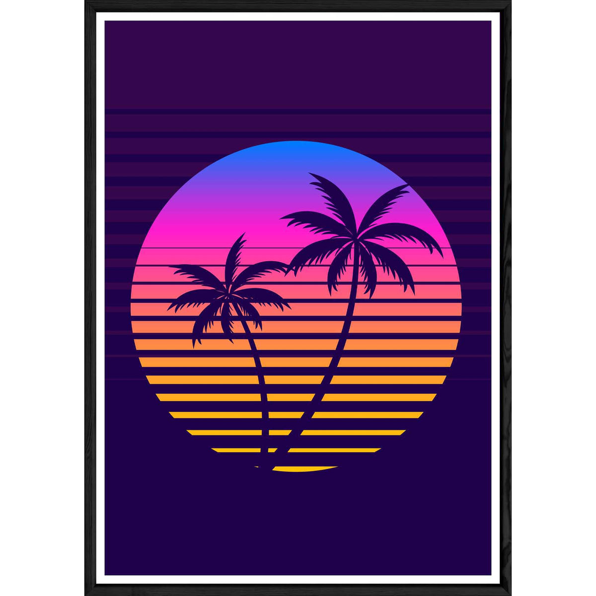 Tableau california avec cadre noir POP – Taille 23x32