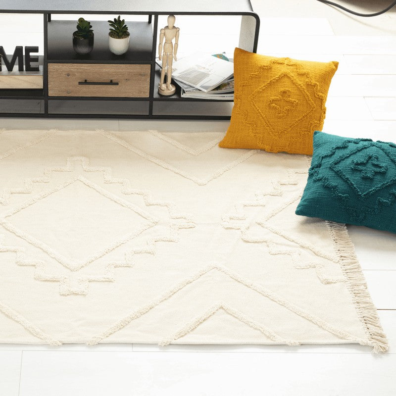 Tapis en coton beige 120x170