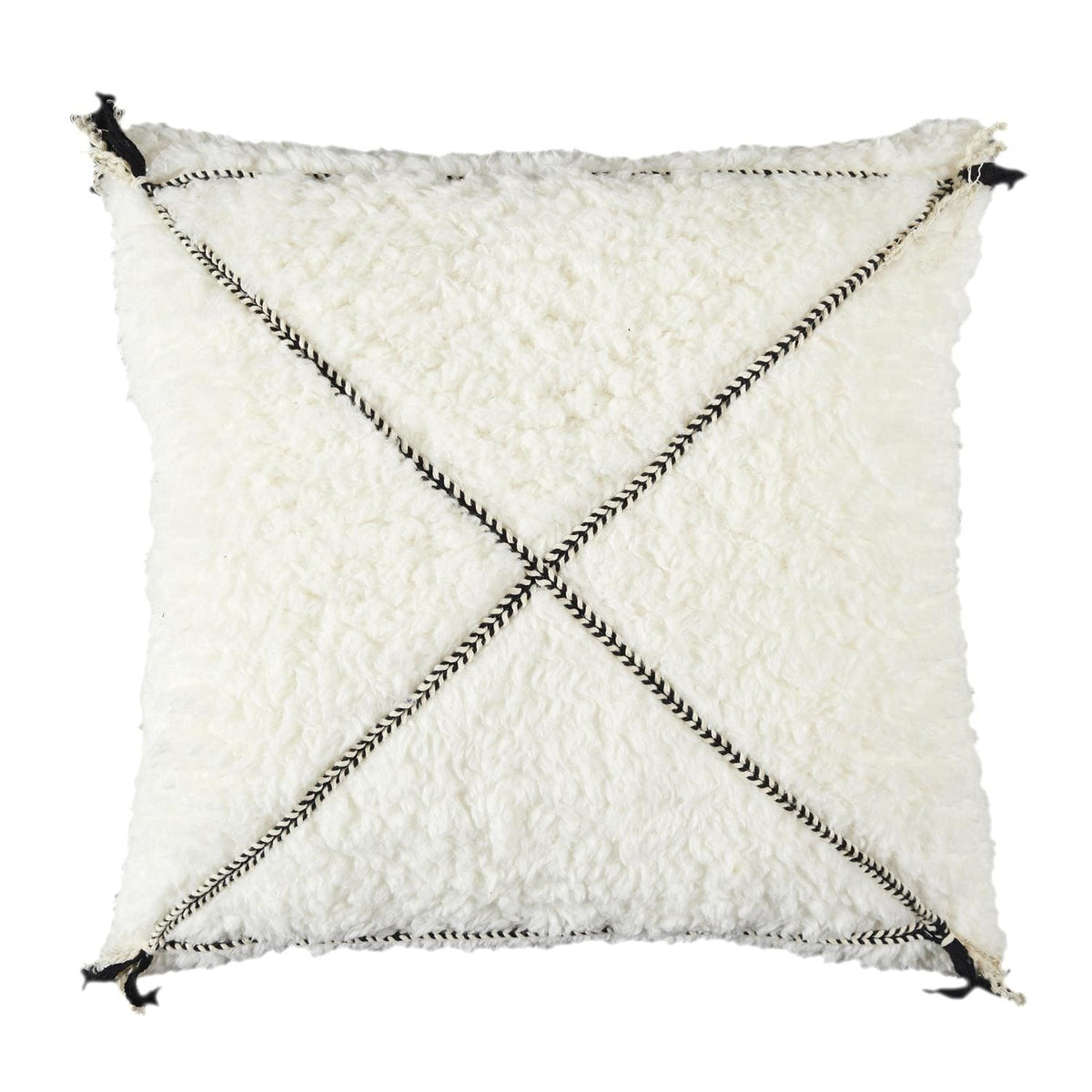 Coussin tressé bouclette 40x40
