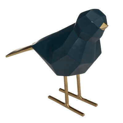 Oiseau origami déco bleu H16