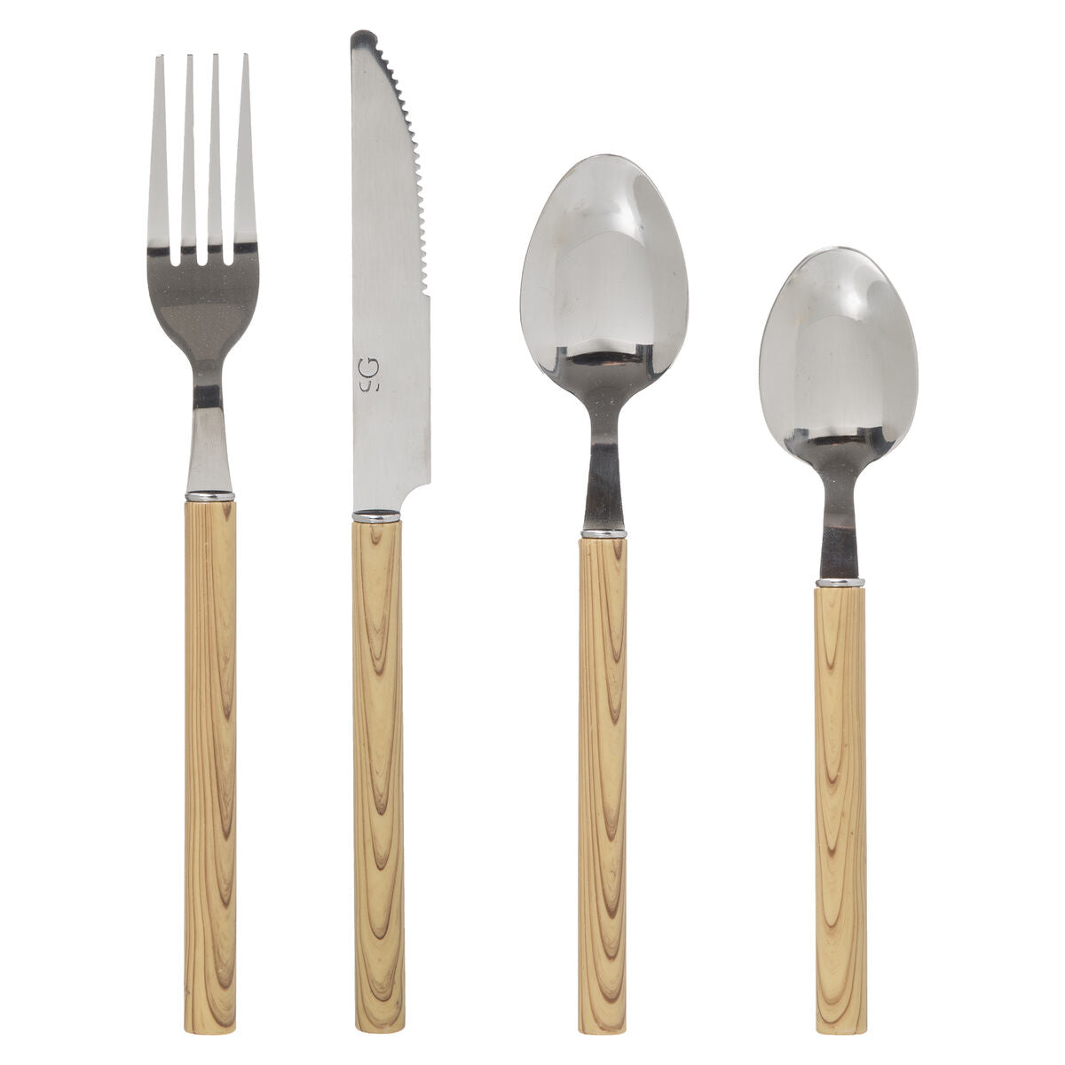 Ménagère inox et effet bois 24 Pièces
