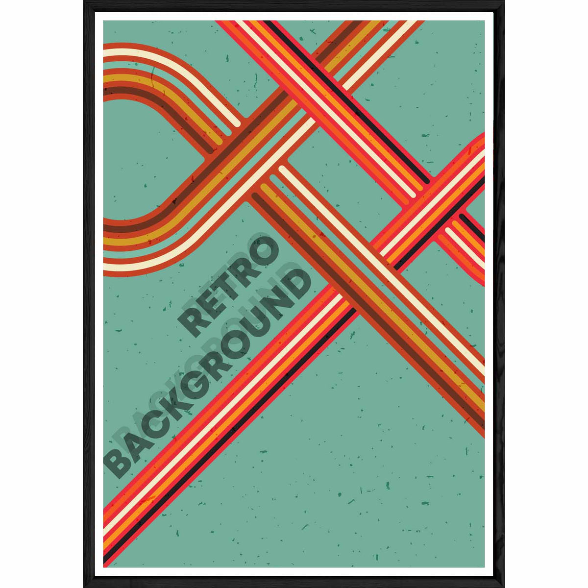 Tableau rétro background photo avec cadre noir POP – Taille 32x42