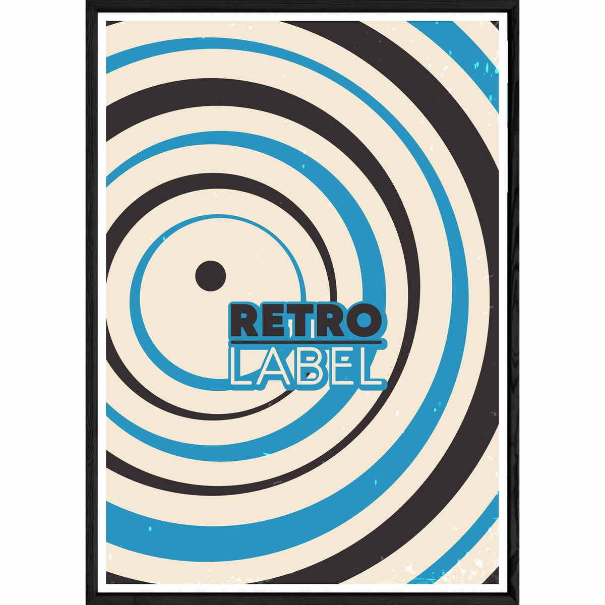 Tableau rétro label photo avec cadre noir POP – Taille 23x32