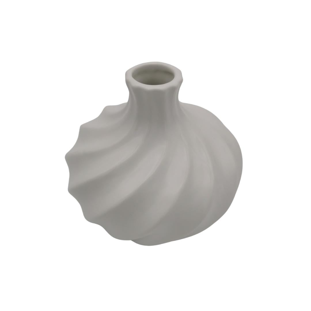 Vase en résine design blanc D12