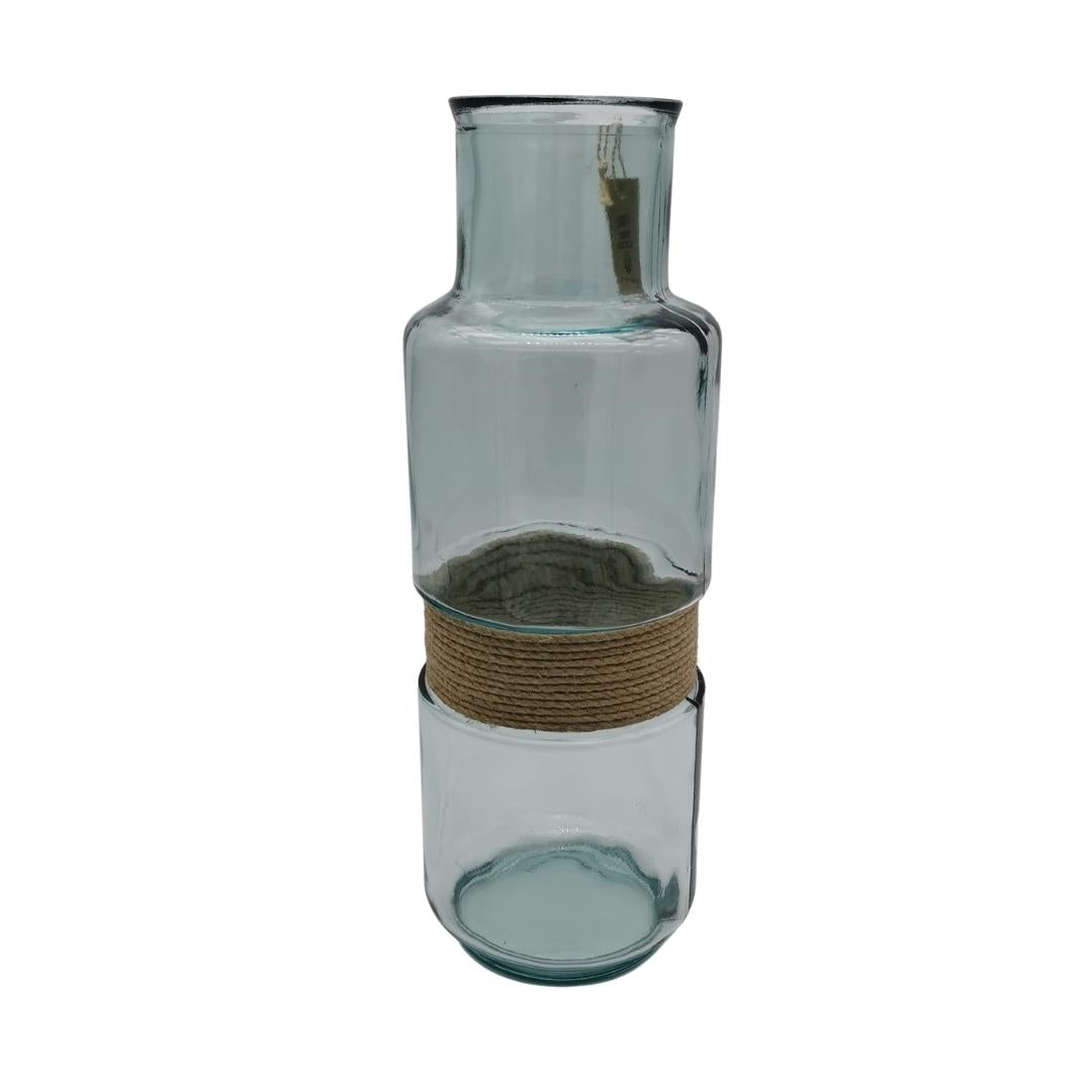 Vase en verre avec corde H45