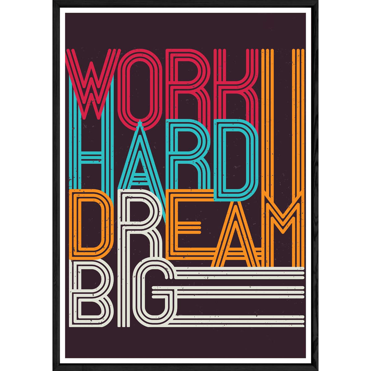 Tableau Work avec cadre noir POP – Taille 23x32
