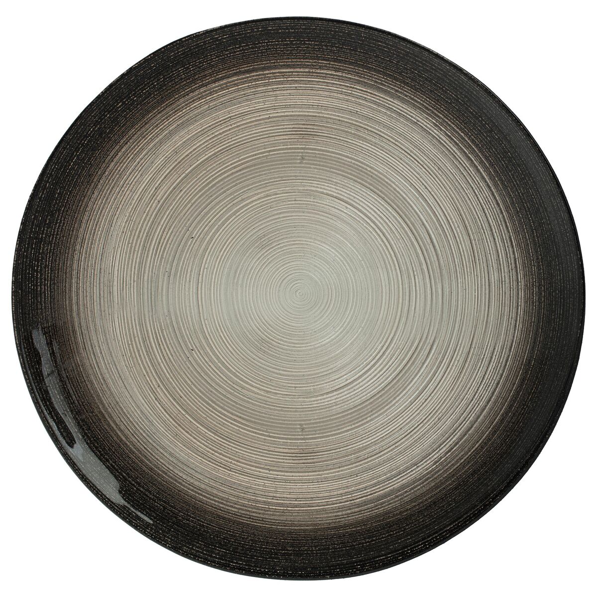 Assiette plate noir et argent D28