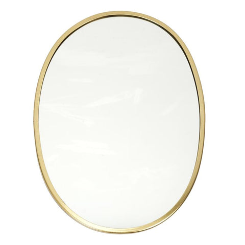 Miroir ovale en métal doré 45x30