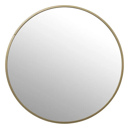 Miroir rond plat D38 contour métal doré