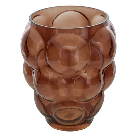 Vase en verre souflé marron H25