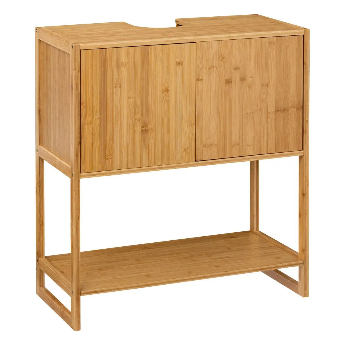 Meuble sous-vasque en bambou 2 portes 70x33